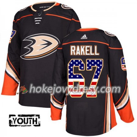 Dětské Hokejový Dres Anaheim Ducks Rickard Rakell 67 2017-2018 USA Flag Fashion Černá Adidas Authentic
